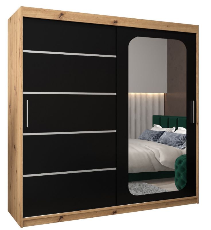 Szafa przesuwna Garderoba Abiks PROMO V2 200 artisan/czarny 1 szt.