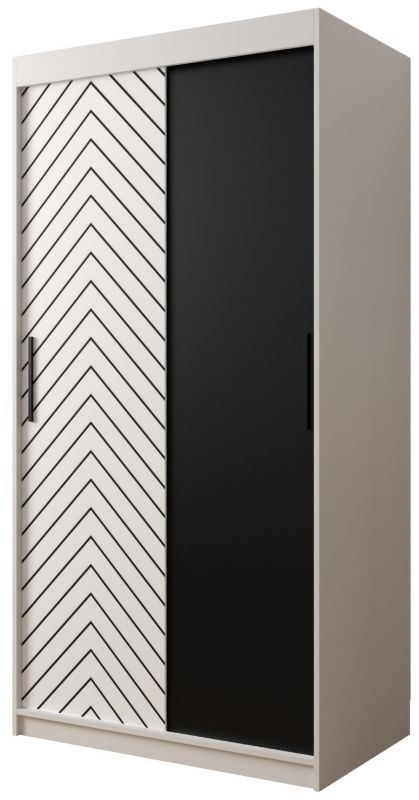 Szafa przesuwna Garderoba Abiks Jodełka 100 biały + biały 1 szt.