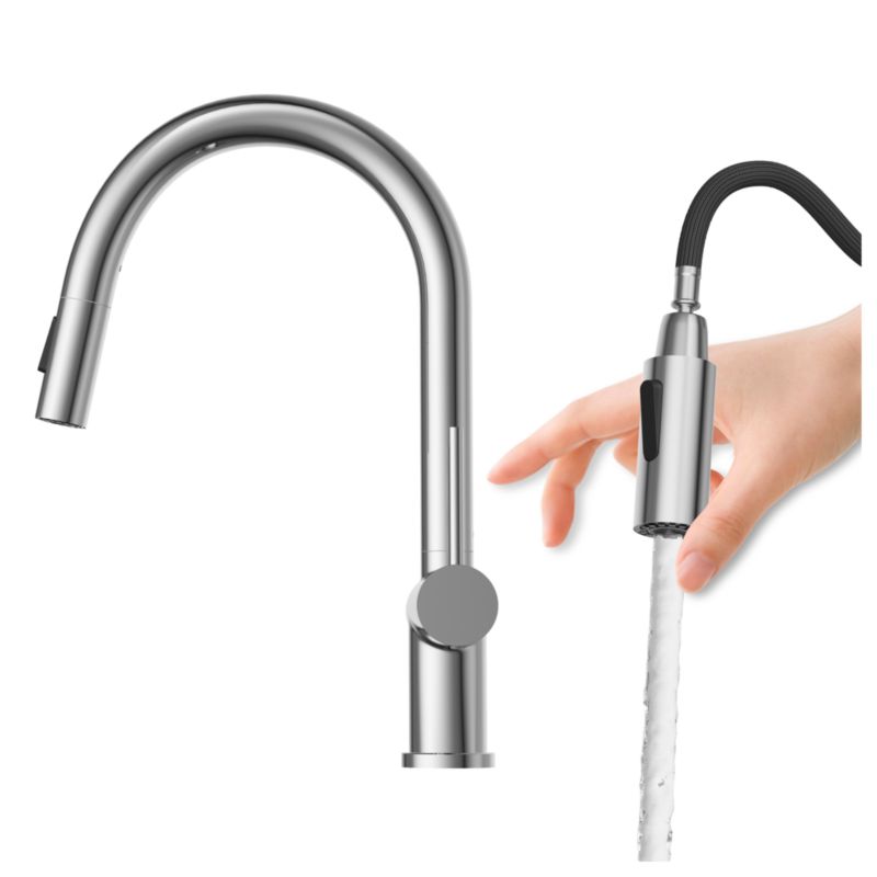 Bateria Kuchenna Z Wyciąganą Wylewką Obrotowa Wysoka Granitan Naya Chrom 1 szt.