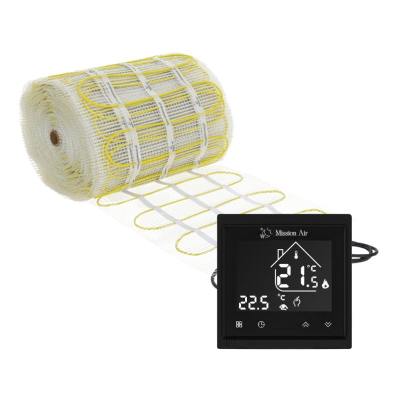 Zestaw mat grzewczych pod płytki Mission Air MA-160 16m² + Libra Czarny 1szt