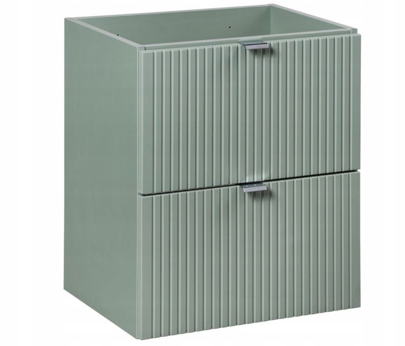 Szafka pod umywalkę Furnidea 50 cm wisząca szałwia ryflowane fronty LINE REED GREEN 1 szt.