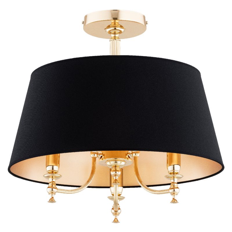 Lampa sufitowa Alfa Rosetta złoto-czarna wym: 48 x 55 x 55 cm 3xE14 x 10W metal 1 szt.