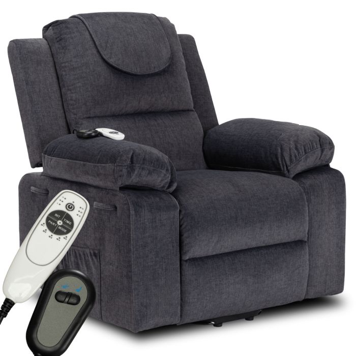 Fotel Mebel Elite FENIX 2 Rozkładany z Podnoszeniem Masujący Dla Seniora Masaż Popiel 1 szt
