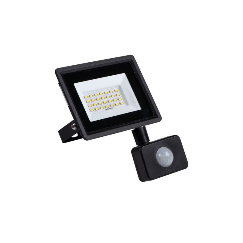 Naświetlacz LED z czujnikiem ruchu Miledo czarno-transparentny LED 20W 4000k 1700lm IP44 wym: 17 x 12 x 5,3 cm - 1 szt.