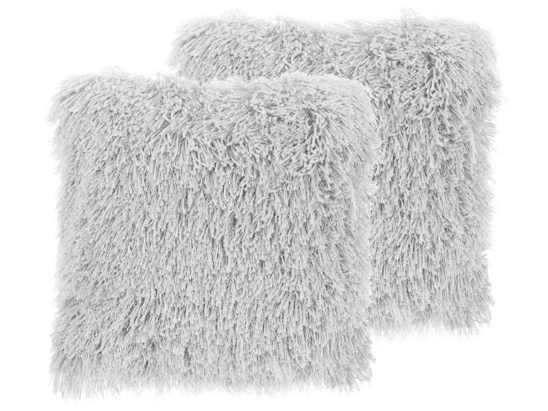 Zestaw 2 poduszek Jednolity Cide 45 x 45 cm Jasnoszary 1 par.