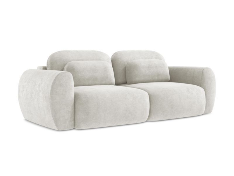 Kanapa 3-osobowa z funkcją spania LaMiaSofa PECORINI z tkaniny szenilowej 266x121 cm jasny beż 1 szt.