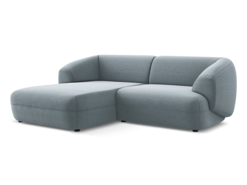 Narożnik lewostronny LaMiaSofa RIMINI z tkaniny welwetowej 230x98 cm jasny niebieski 1 szt.