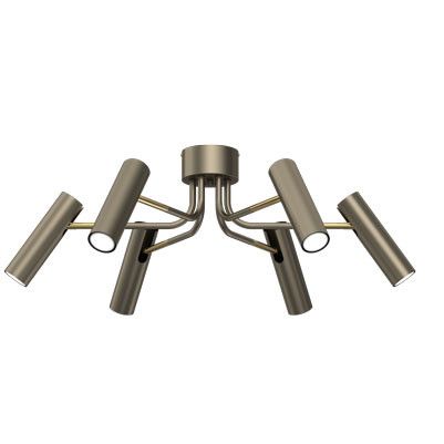 Lampa sufitowa wisząca Luminex Axion 2701 tytanowy złoto-złoty połysk minimalistyczna 6xGU10 x 8W 1 szt.