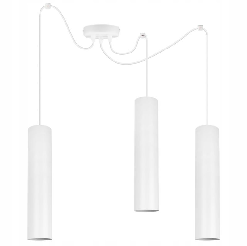 Lampa sufitowa wisząca Light Home LH Spider Tuba 3x GU10 20W biały 1szt.