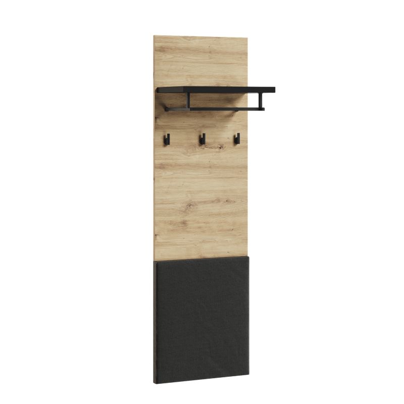 Panel ścienny z półkami i wieszakami Bettso Quant do przedpokoju dąb artisan 1szt.