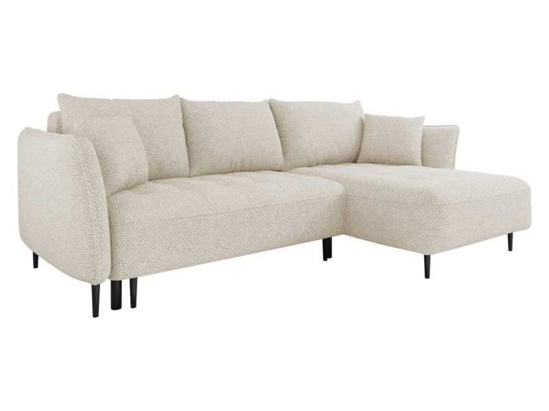 Narożnik z funkcją spania MIRJAN 24 Bari prawy plusz ecru 1 szt.