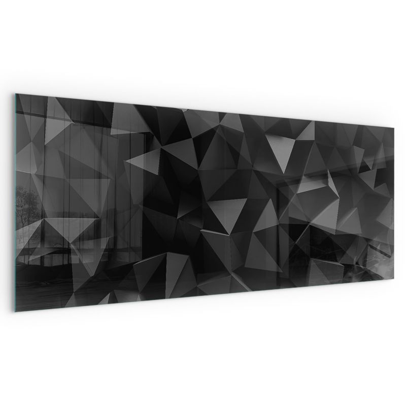 Szkło Hartowane pod Kominek/Piec Wallfluent 125x50 cm Szyba Ochronna Prostokątna Trójwymiarowa geometeria 1 szt.