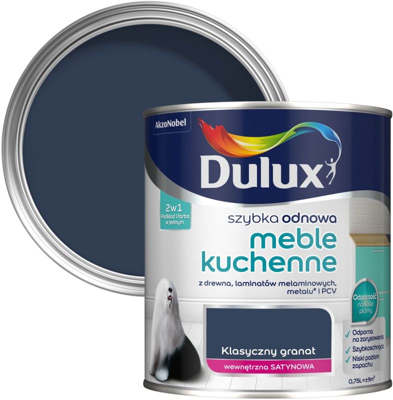 Farba renowacyjna do mebli kuchennych Dulux Szybka Odnowa klasyczny granat 0,75 l