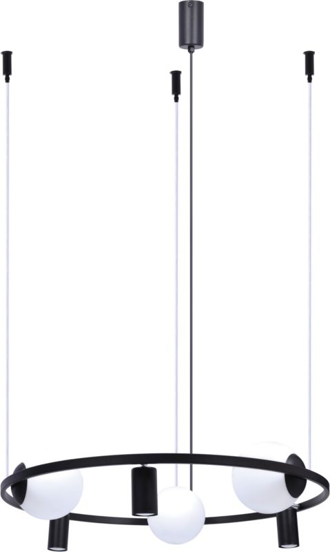 Żyrandol Zuma Line Orbit czarno-biały wym: 120 x 78 x 78 cm 6xE27 / GU10 x 40W 1 szt.