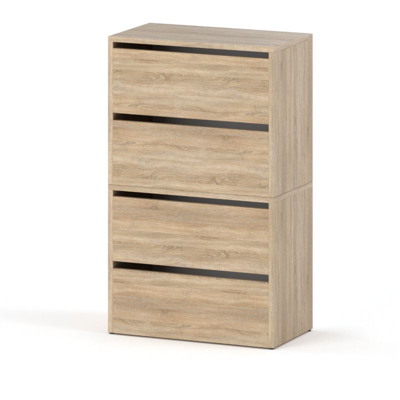 Szafka Na Buty Stiv-Meble 4 Drzwi 2 Moduły 60Cm Dąb Sonoma 60X36X100 Cm 1Szt.