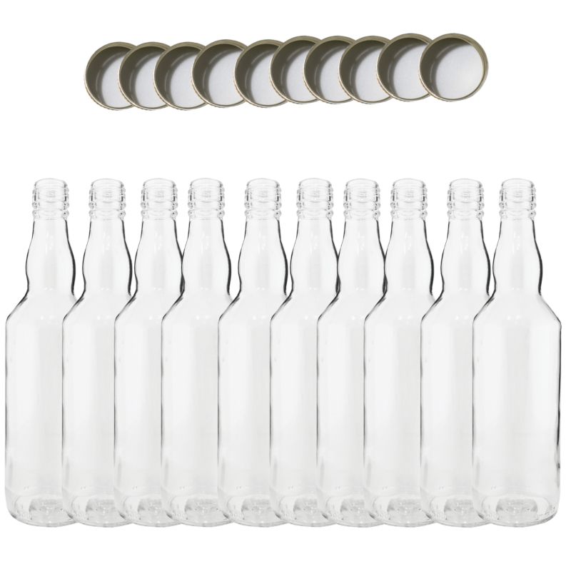 Butelki szklane MODO24 500 ml na soki nalewki i syropy fi 28 z nakrętkami 10 szt.