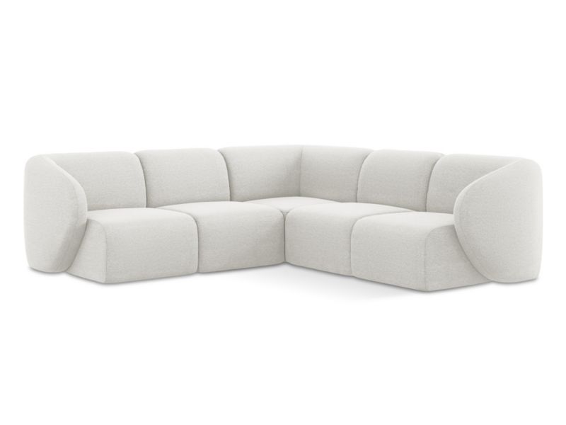 Modułowy narożnik LaMiaSofa CERVO z tkaniny bouclé 251x251 cm biały 1 szt.