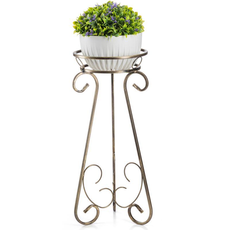 Kwietnik Stojący Dąstal Metalowy Złoty 30x28x66 cm 1 szt.