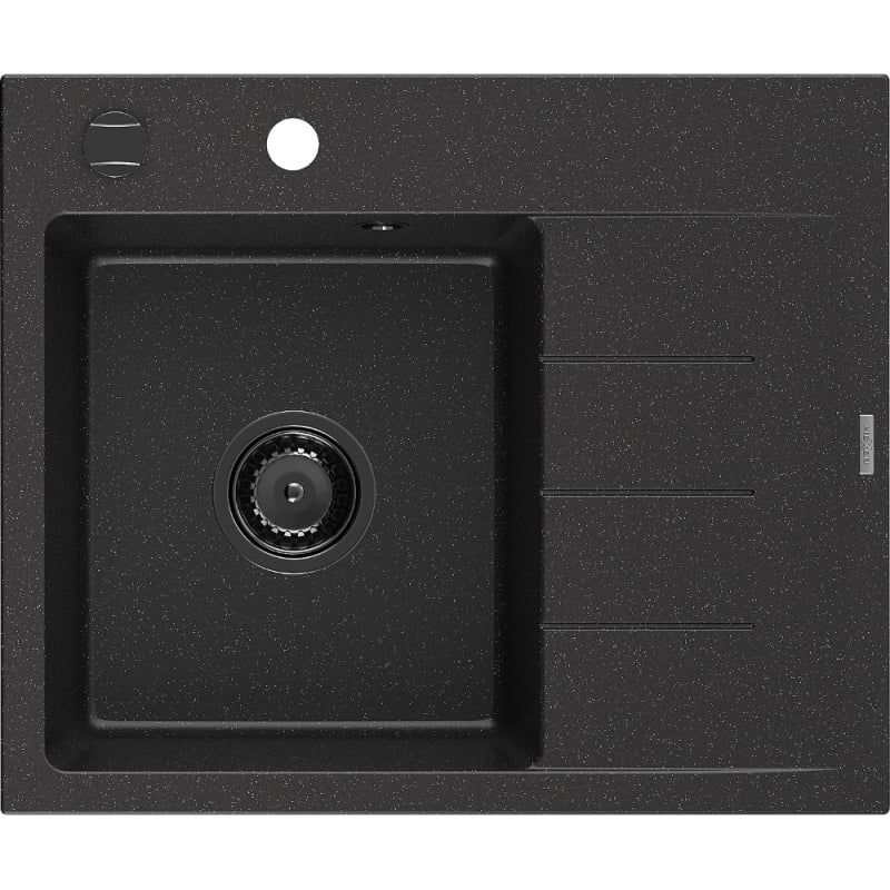 Zlewozmywak wpuszczany Mexen Ben 1-komorowy czarny/srebrny metalik 600x500 mm 6522605000-73-B