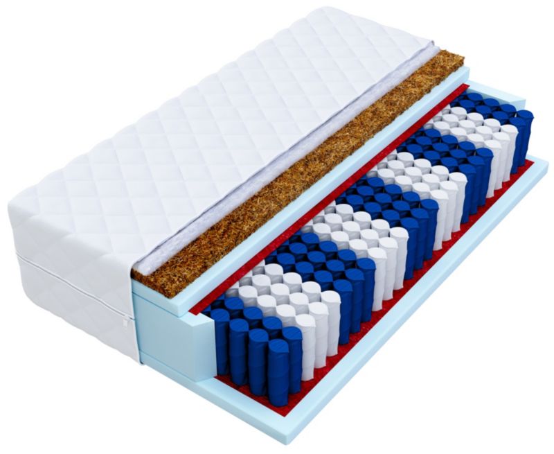 Materac kieszeniowy NATURAL MAX 180X200 sprężyny kieszeniowe, pianka poliuretanowa T25 i wkład kokosowy 1 szt.
