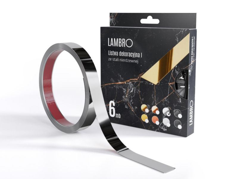 Listwa dekoracyjna samoprzylepna Lambro srebrny połysk 2 x 600 cm 1 szt.