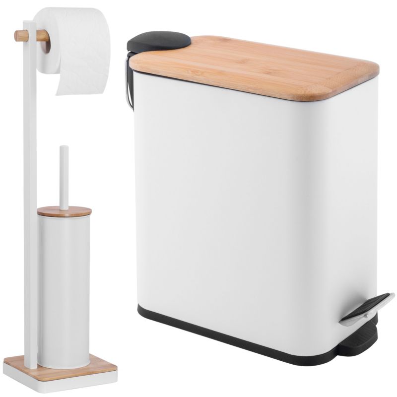 Zestaw łazienkowy Yoka Home Kosz na śmieci i stojak na szczotkę i papier - 1 szt.