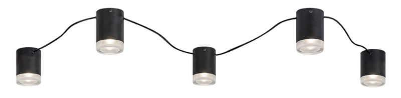 Lampa sufitowa wisząca Rabalux Looplab 2952 czarno-przezroczysty nowoczesna 5xG9 x 1 szt.