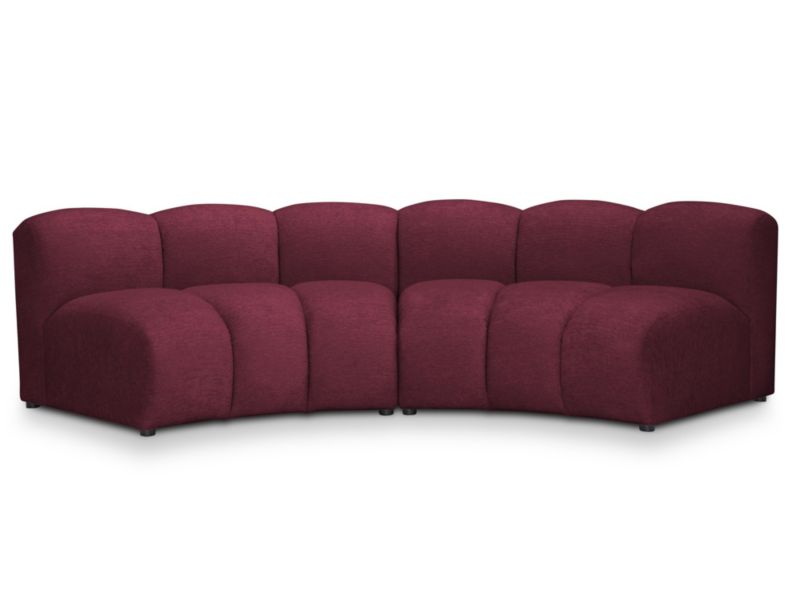 Modułowy narożnik uniwersalny LaMiaSofa NAPOLI z tkaniny szenilowej 295x120 cm burgundowy 1 szt.