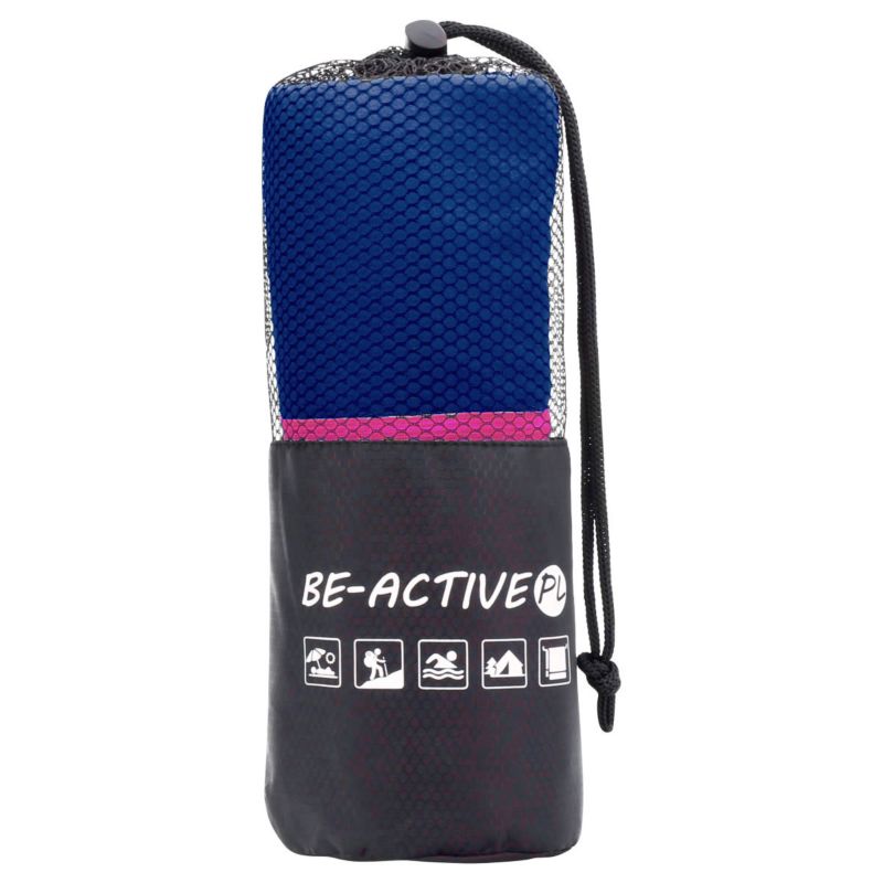 Ręcznik Be-active.pl szybkoschnący sportowy z mikrofibry 180x100 granatowo-różowy 1szt