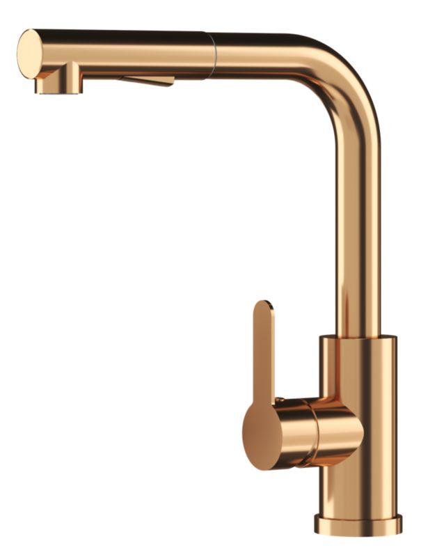 Bateria Kuchenna Z Wyciąganą Wylewką 2 Strumienie Granitan Ebro Rose Gold 1 szt.