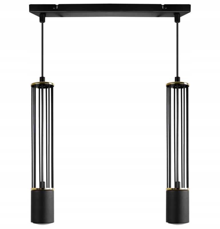 Lampa sufitowa wisząca Light Home LH Aria 2x GU10 czarny/złoty 1szt.