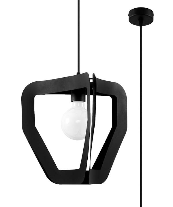 Lampa sufitowa wisząca Sollux Lighting Tres 1530 czarna szerokość 35 cm 1xE27 x 60W 1 szt.