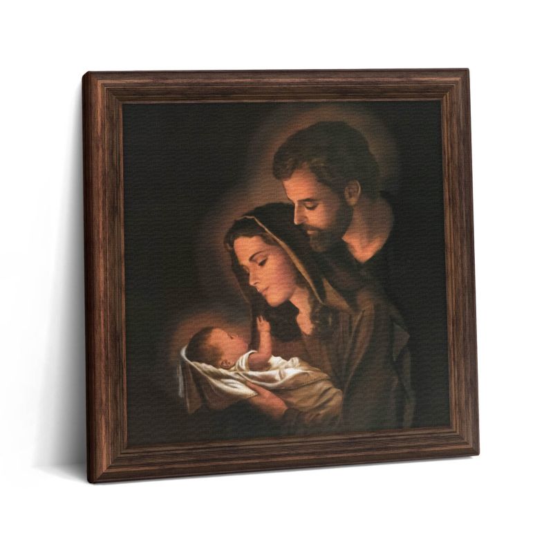 Obraz na płótnie Wallfluent 60x60 cm Święta Rodzina w drewnianej ramie 1 szt.