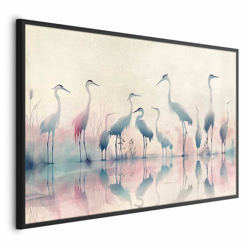 Plakat Artgeist Ptaki nad jeziorem 90x60 cm z ramą czarną 1 szt