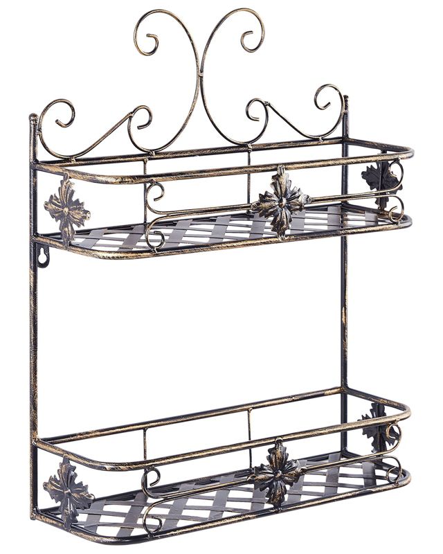 Metalowa półka łazienkowa wisząca czarna Marayes 1 szt.