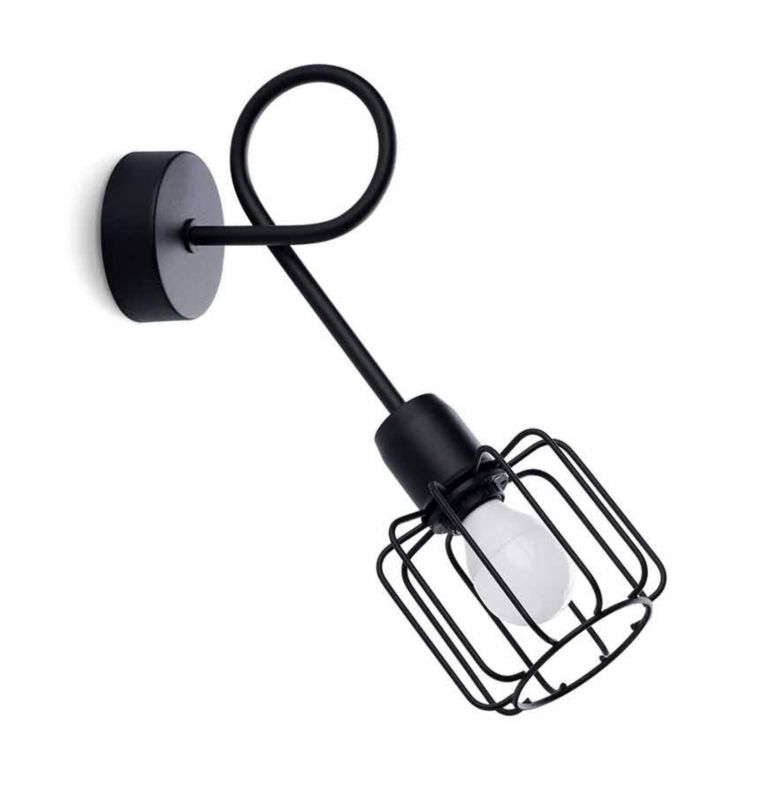 Kinkiet ścienny Sollux Lighting Beluci czarny 1 x E14 x IP20 wym: 30 x 15 x 28 cm - 1 szt.