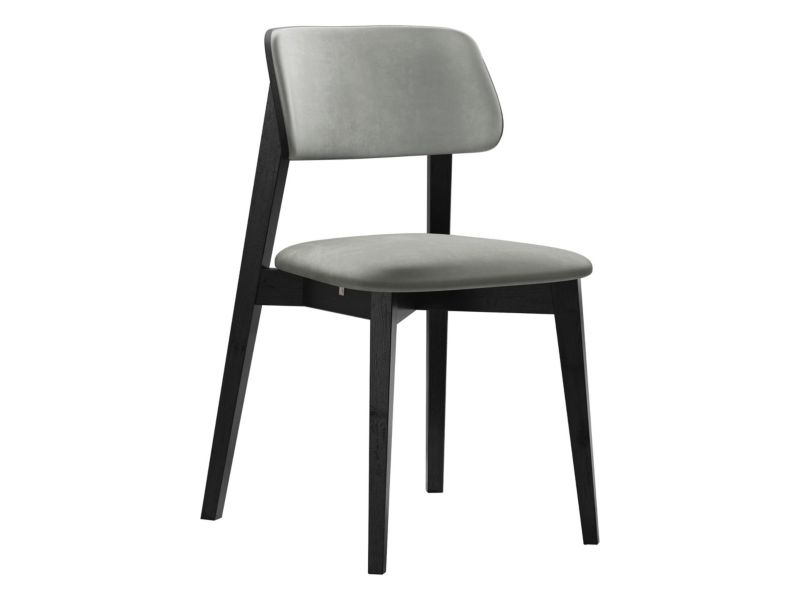 Krzesło MIRJAN 24 tapicerowane KT63/C czarny/aksamit platynowy szary 1 szt.