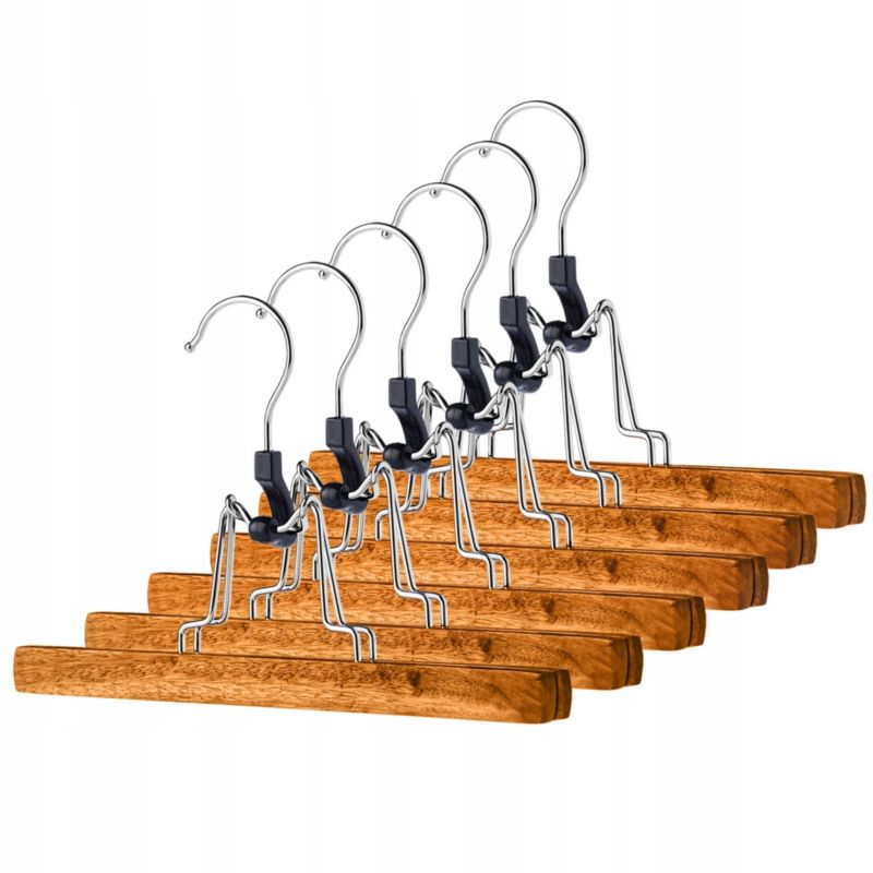 Wieszak Na KADAX Ubrania Drewniany Podwójny 6szt