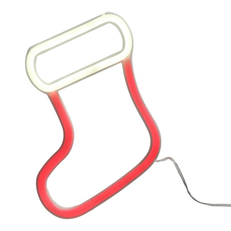 Ozdoba neon skarpeta świąteczna