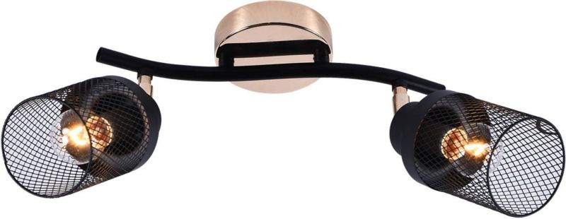 Lampa sufitowa Lampex Giassi złoto-czarna Listwa z lampami 2 x E14 x 60W wym: 19,5 x cm - 1 szt.