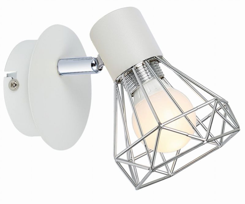Kinkiet ścienny Candellux Verve biały chromowany 1 x E14 x 40W IP20 wym: 12 x 15 x 9 cm - 1 szt.