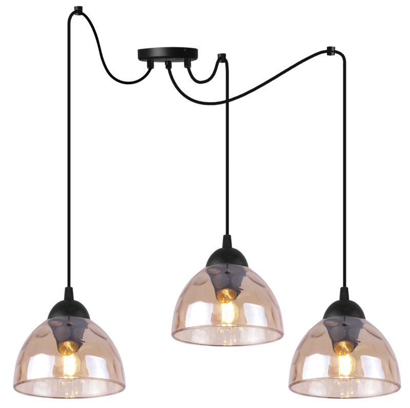 Lampa sufitowa wisząca Light Home LH Pająk Venice 3x E27 60W klosz miodowy 1szt.
