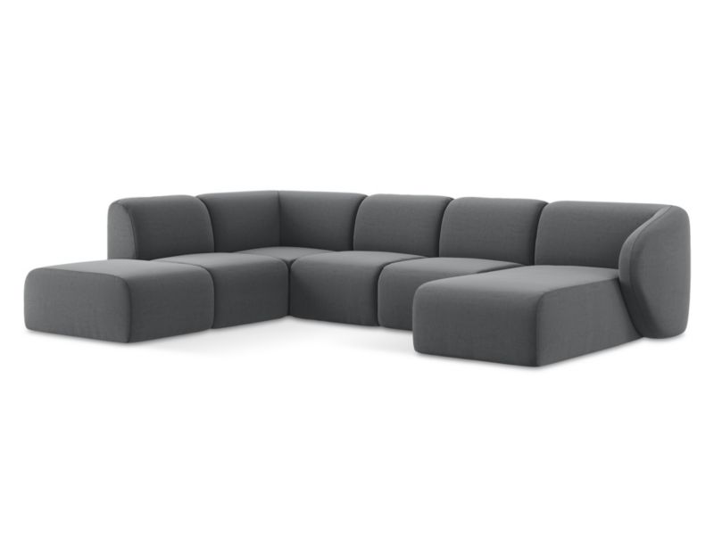 Sofa panoramiczna LaMiaSofa CERVO z tkaniny welwetowej 325x236 cm stalowy 1 szt.