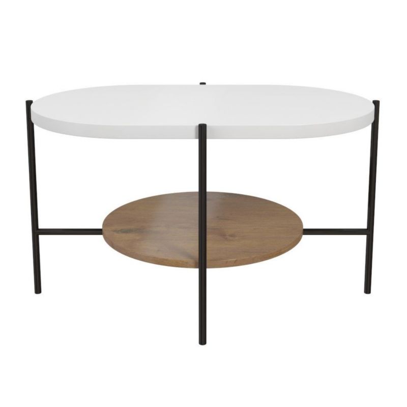 Stolik kawowy Dancan ARENA czarna podstawa biały 1 szt.