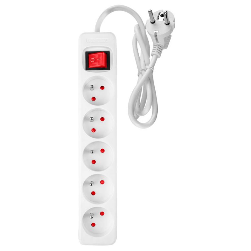 Przedłużacz listwowy NEO TOOLS 1.5m, 3x1.5mm2, 5G, biały, ON/OFF 1 szt