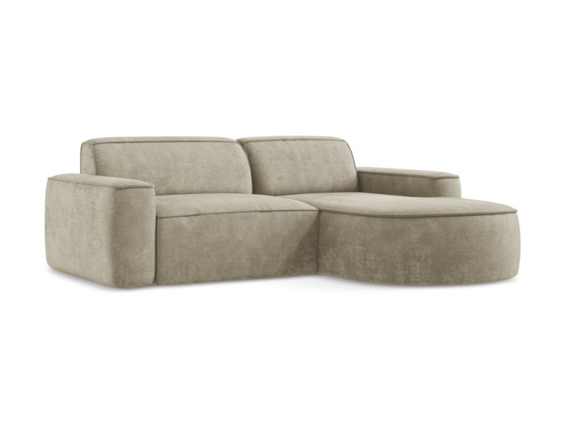 Narożnik prawostronny LaMiaSofa MELISSA z tkaniny szenilowej 224x166 cm beżowy 1 szt.