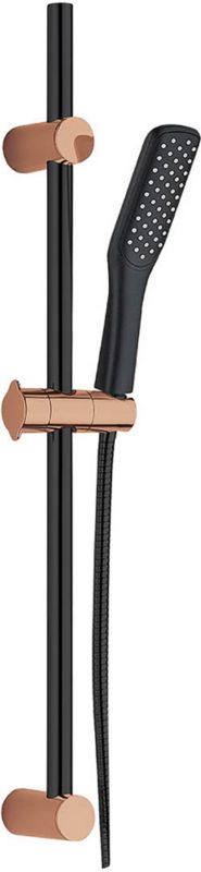 Zestaw prysznicowy Kuchinox Alanis czarny / różowe złoto