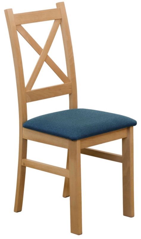 Krzesło Bonni tapicerowane drewniane do jadalni Dąb Artisan/Turkus 1 szt.