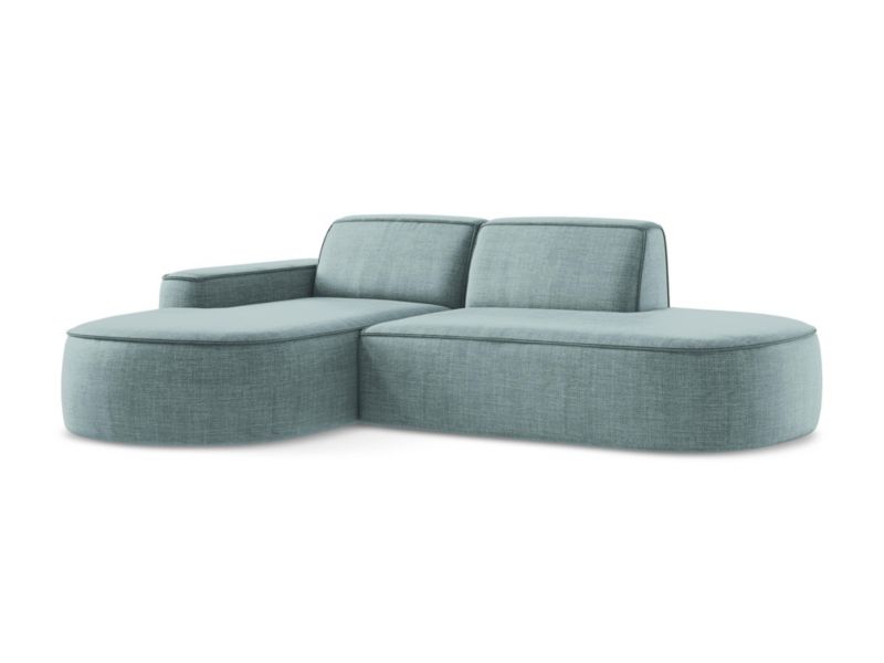 Narożnik lewostronny LaMiaSofa MELISSA z tkaniny strukturalnej 284x166 cm jeans 1 szt.