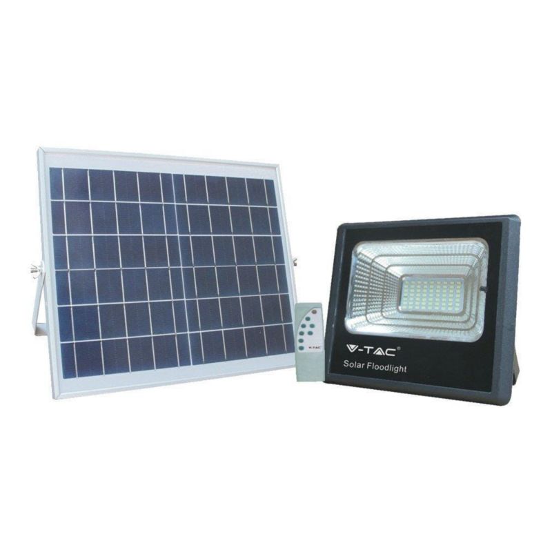 Naświetlacz solarny LED V-TAC czarny LED 16W 4000K 1050lm IP65 wym: 21 x 24,7 x 6,5 cm aluminium - 1 szt.